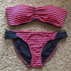 Mossimo Striped Strapless Bathing Suit Set🎉